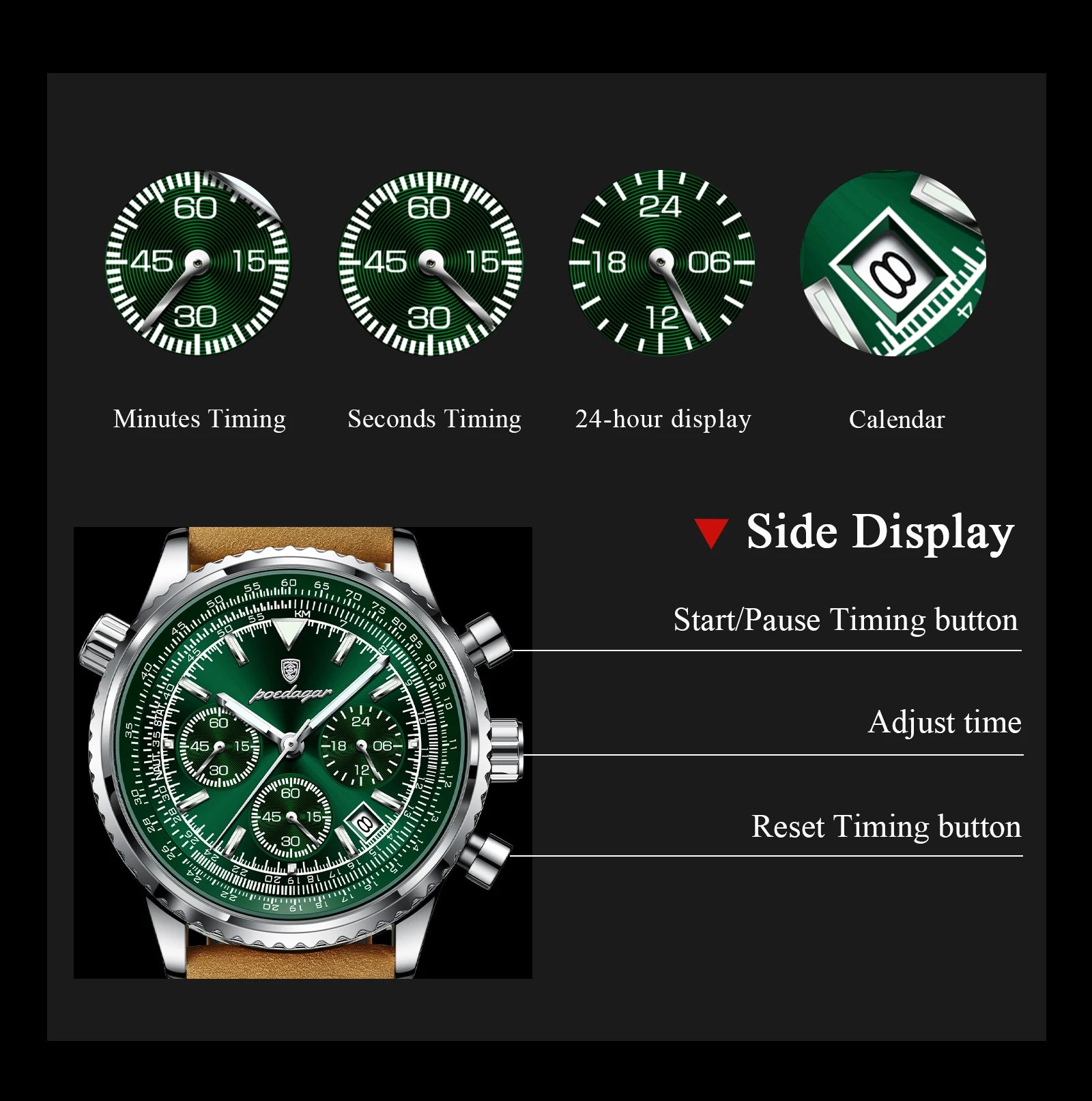 Luxury Waterproof Quartz Chronograph Watch for Men - Smarsty