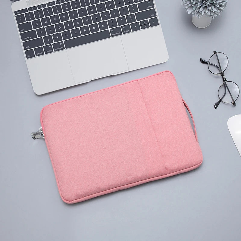 Denim Laptop Sleeve With Padded Inner Compartment Zipper