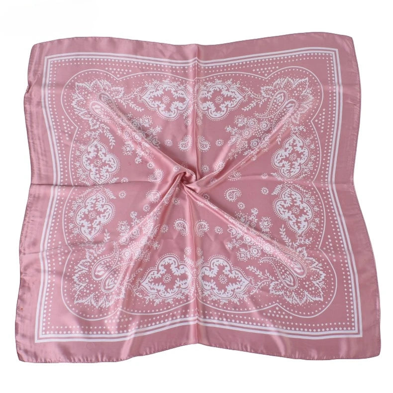 Women Paisley Satin Scarf Lightweight Sun Protection Shawl - Smarsty