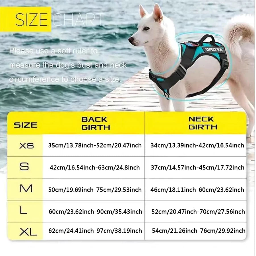 Reflective Service Dog Harness with Adjustable Soft Design - Smarsty