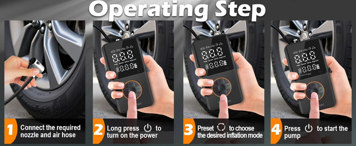 Portable Wireless Car Tire Inflator Digital Pressure Gauge - Smarsty