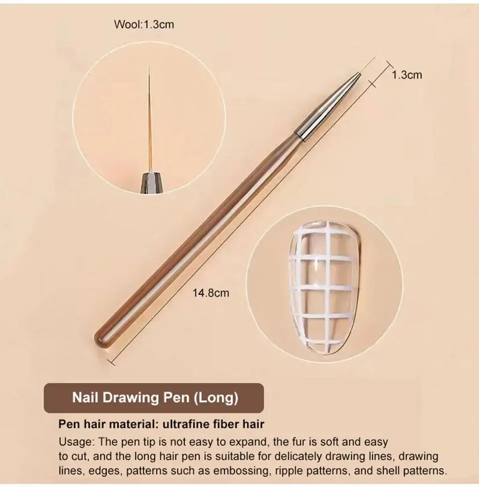 9PCS UV Gel Nail Brush Set for Creative Nail Art - Smarsty