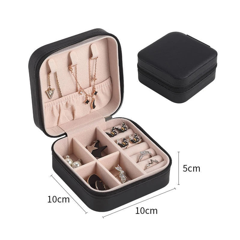 Portable Jewelry Organizer Case with Zipper Closure - Smarsty