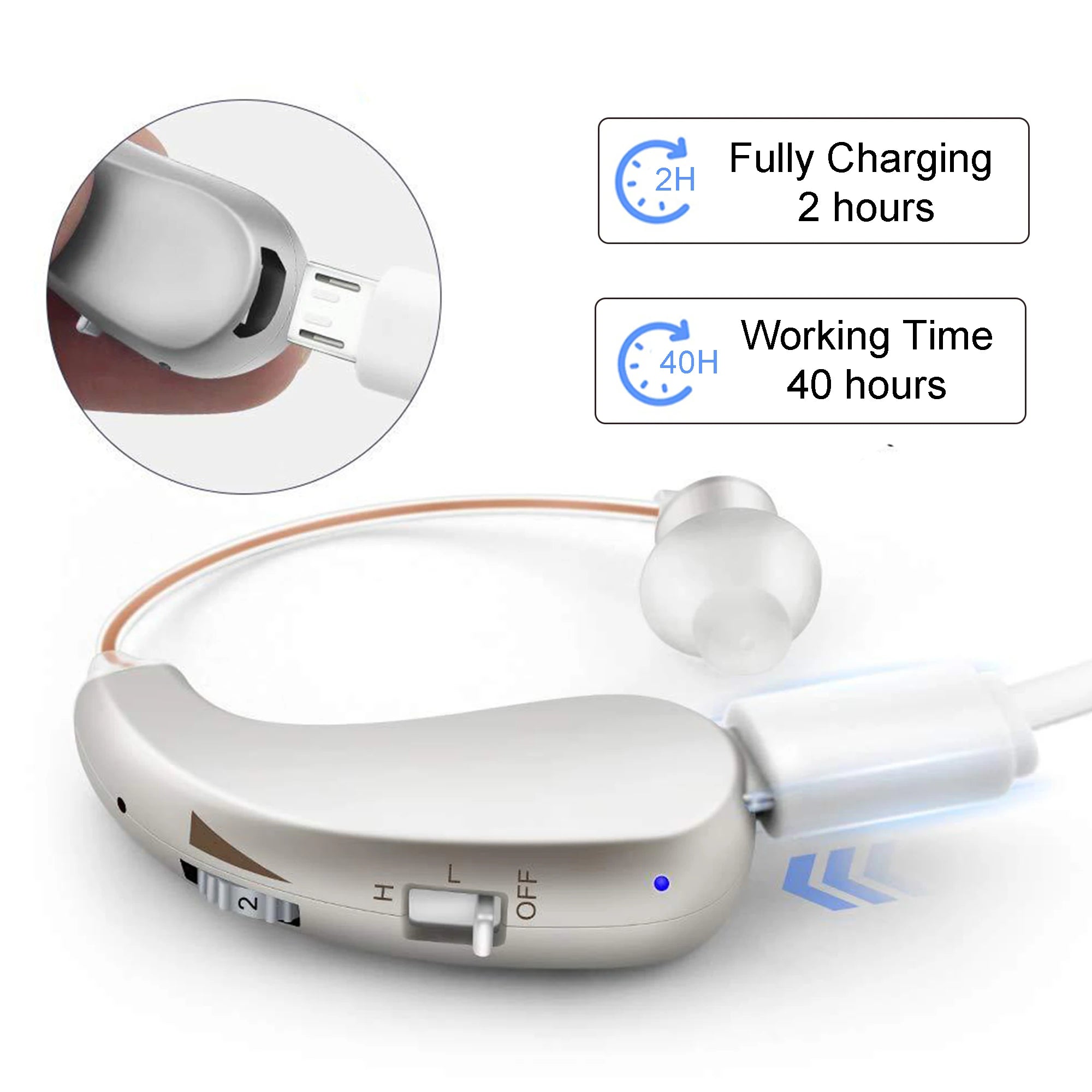 Rechargeable Mini Hearing Aids with Adjustable Tone - Smarsty