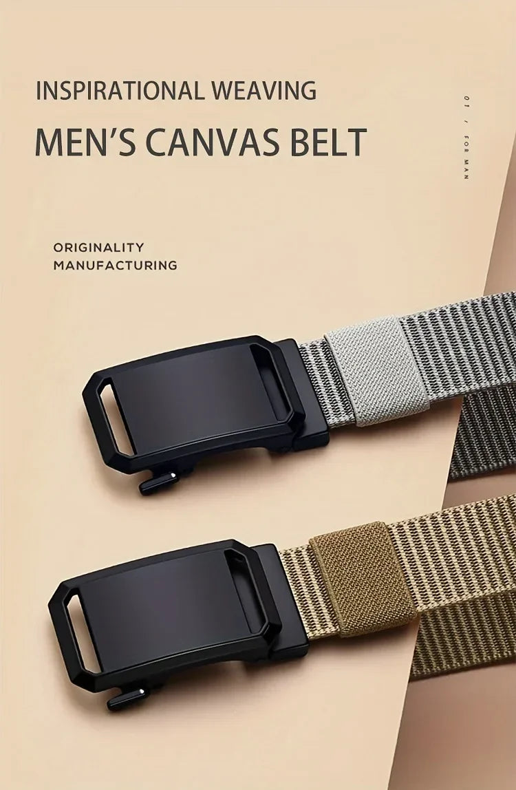 Canvas Tactical Belt For Men With Automatic Buckle - Smarsty