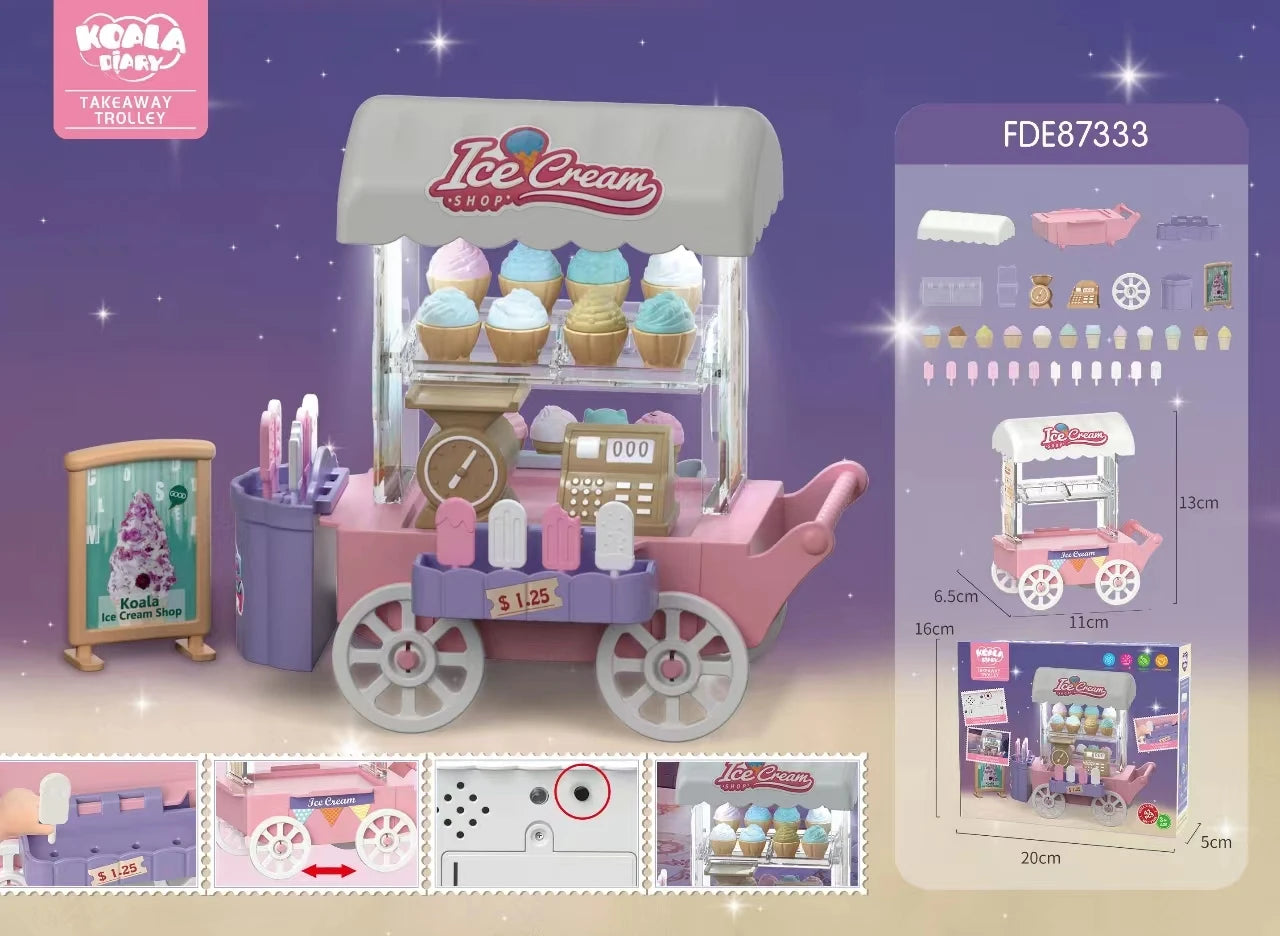 Girls kids Toys Miniature Dollhouse Furniture Shopping PlaySet DIY Family Games Supermarket Flower Store Pretend Toys by Smarsty