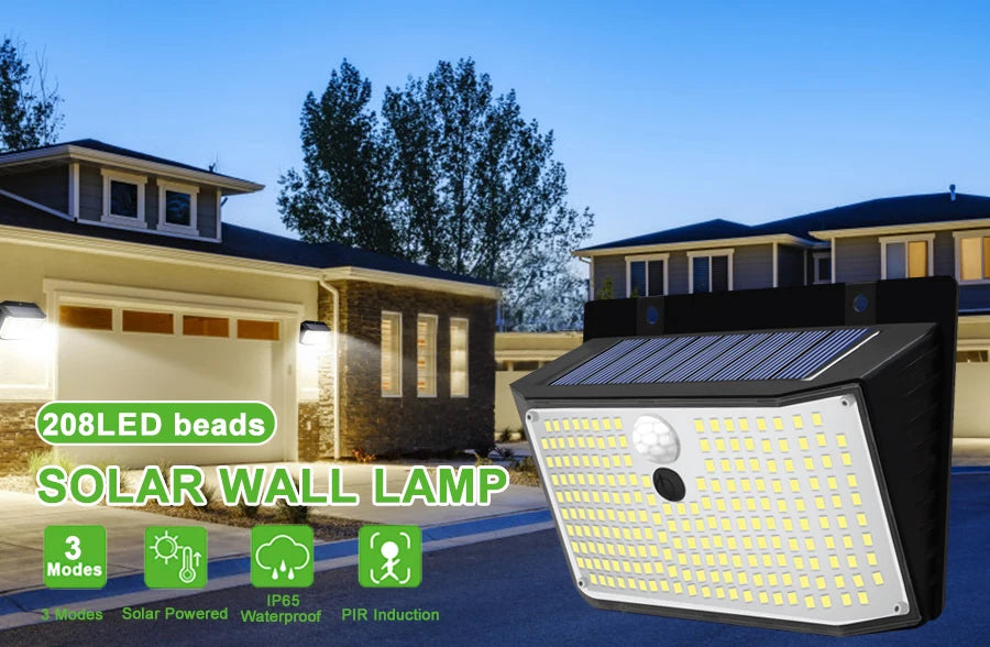 138 LED Solar Wall Lights with Motion Sensor - Smarsty
