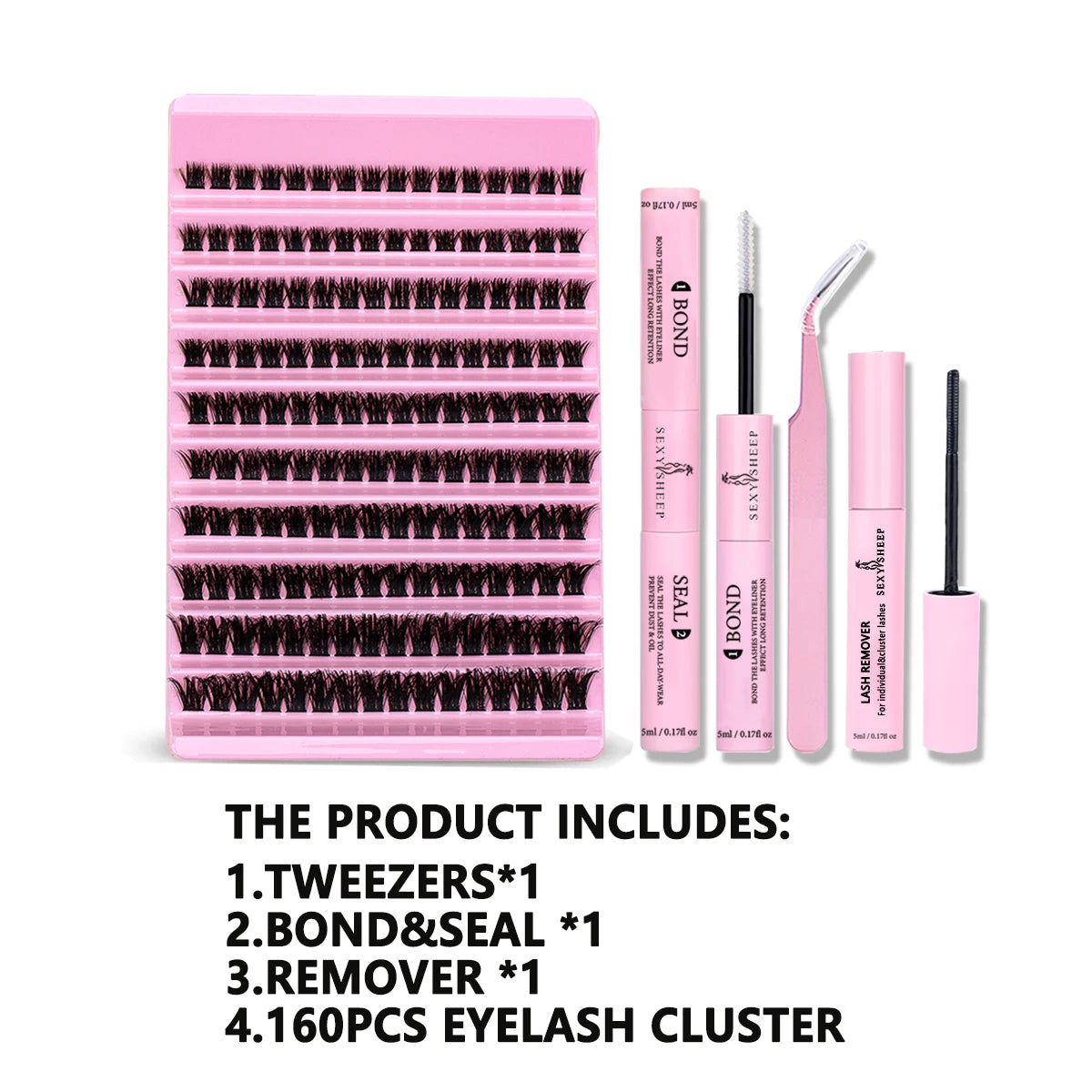DIY Eyelash Extension Kit with 200pcs D Curl Clusters - Smarsty