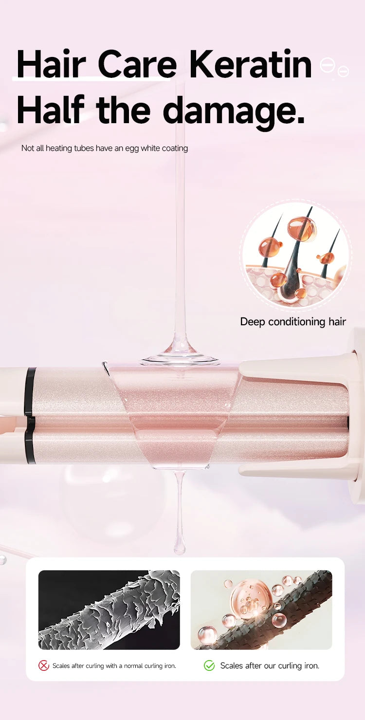 Automatic Hair Curler 32mm Rotating Ceramic Wand - Smarsty
