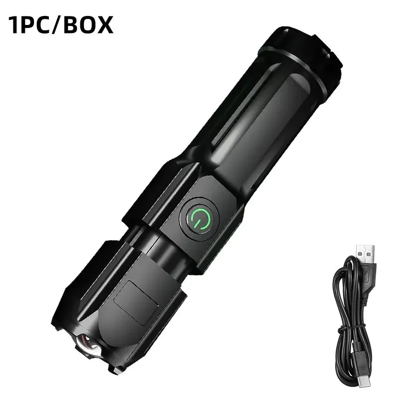 Powerful LED Flashlight Rechargeable USB 18650 Waterproof Zoom Fishing Hunting Camping 100,000 Lumens Tactical Flashlight LED FL by Smarsty