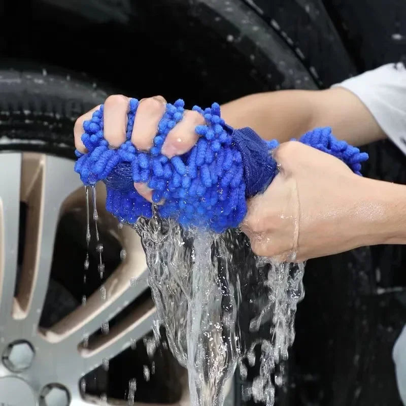 Absorbent Microfiber Chenille Car Wash Sponge Brush Kit - Smarsty
