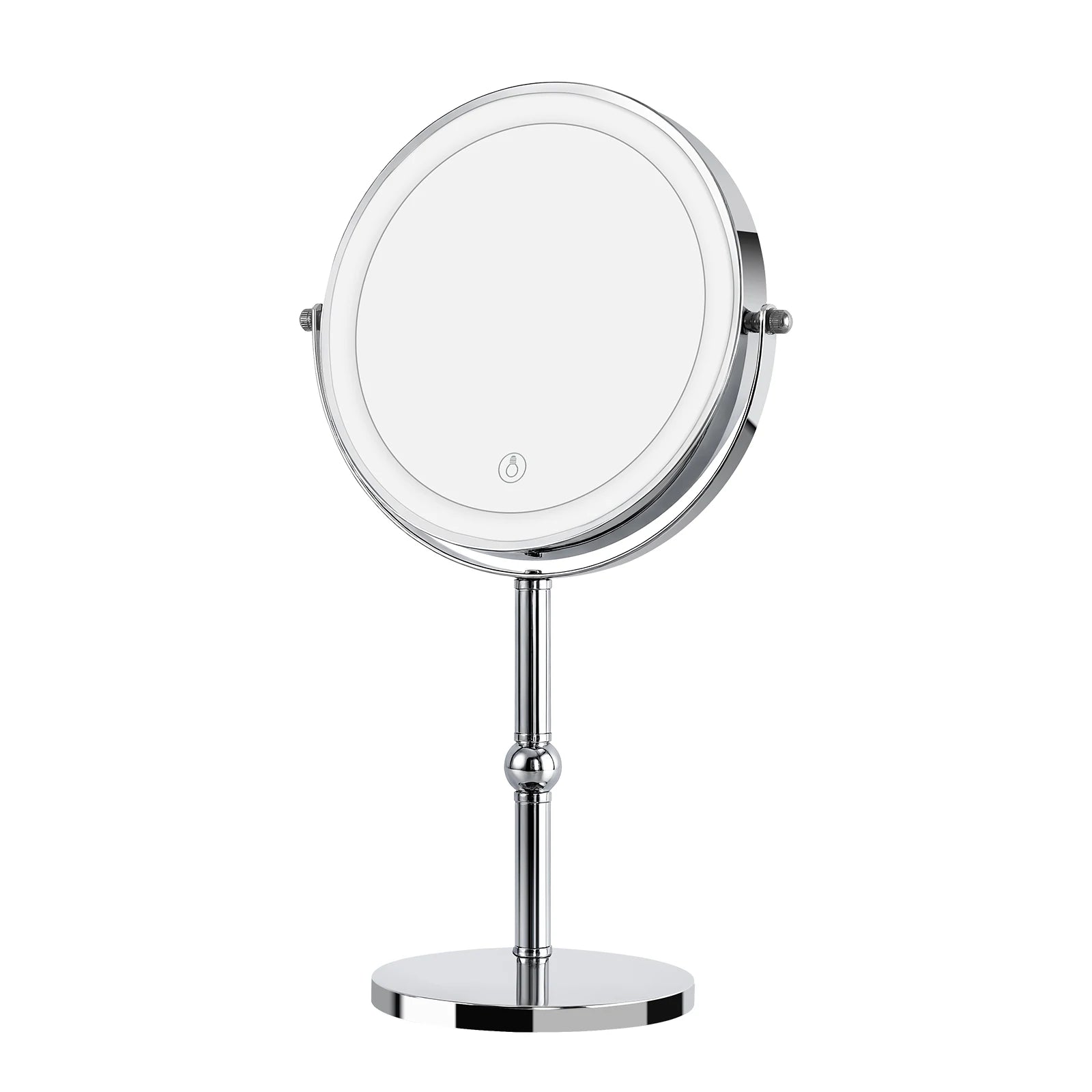Lighted Makeup Mirror with Brighter Lights,1x/10xTrue HD Magnifying Tabletop Vanity Mirror with Touch Control, 360°Rechargeable