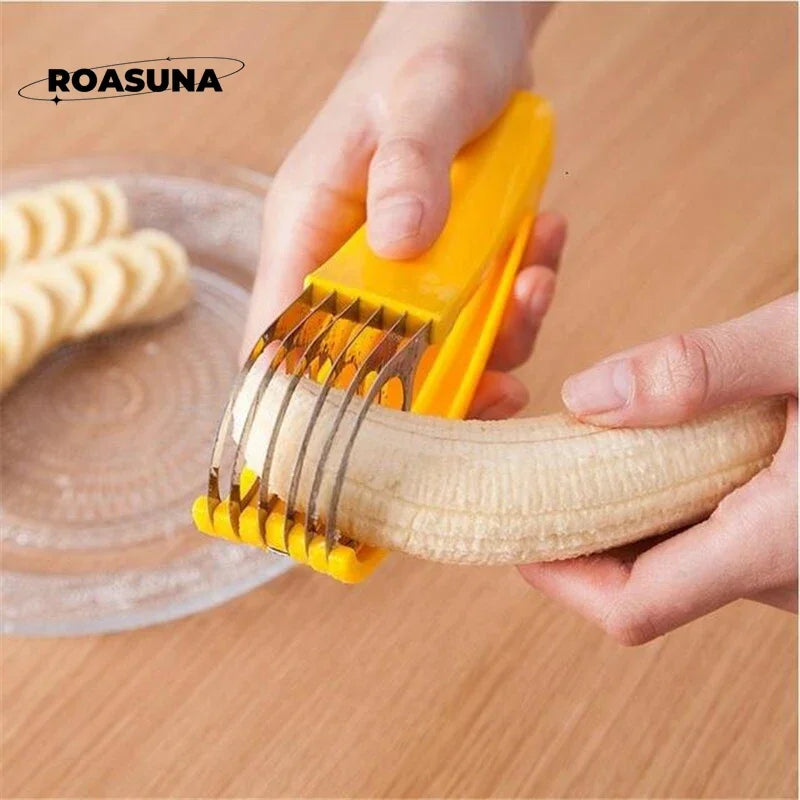 Eco-friendly Banana Slicer Cutter:Premium Plastic Kitchen Tool for Fruits&Vegetables-Ideal for Slicing, Cutting Cucumbers & More by Smarsty