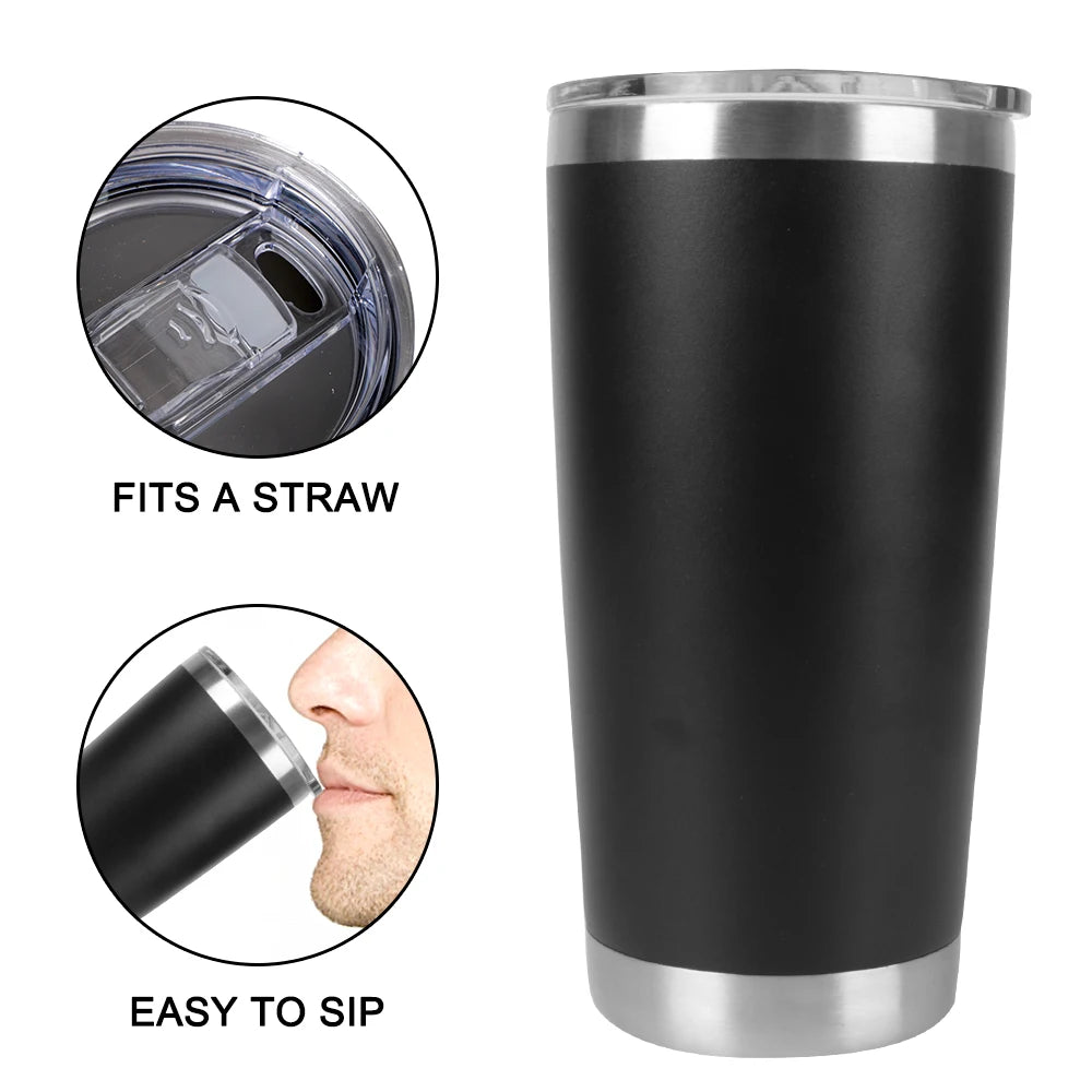 Insulated Stainless Steel Thermal Mug With Lid - Smarsty