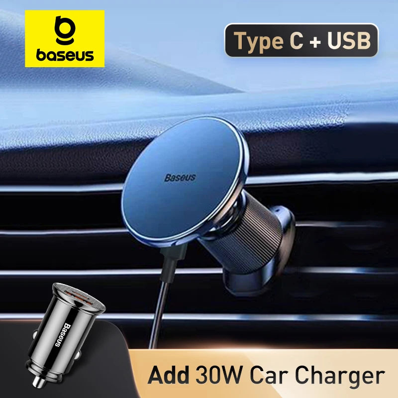 Magnetic Wireless Car Charger Holder 15W Fast Charging - Smarsty