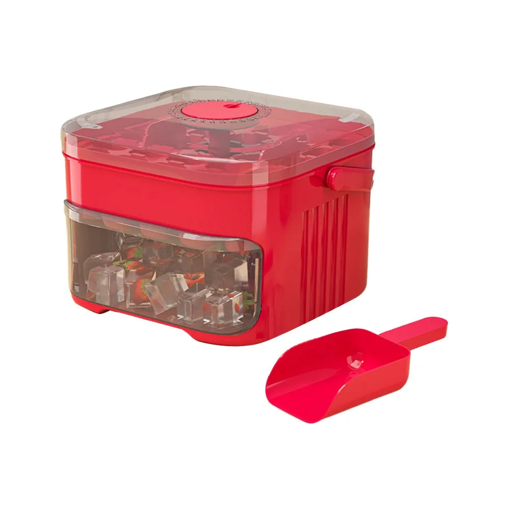 50-Cube Ice Maker with Easy Press Cap Double Layer Ice Cube Maker Refrigerator Household Ice Storage Ice Box - Smarsty