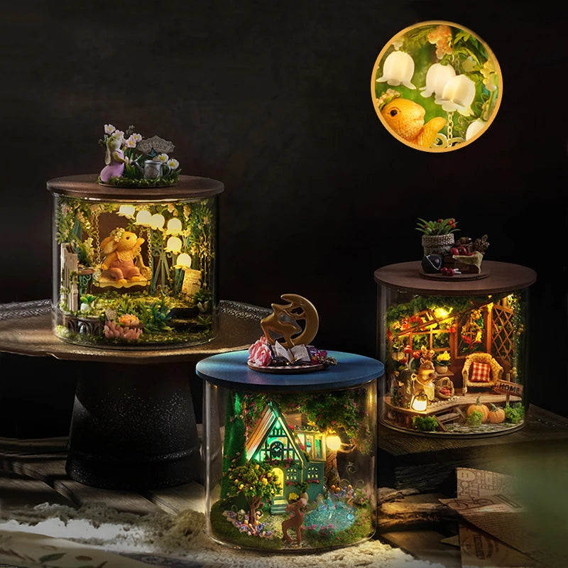 Mini DIY Kit For Doll House Making And Assembling Room Models Toys Home And Bedroom Decorations With Furniture Wooden Crafts by Smarsty