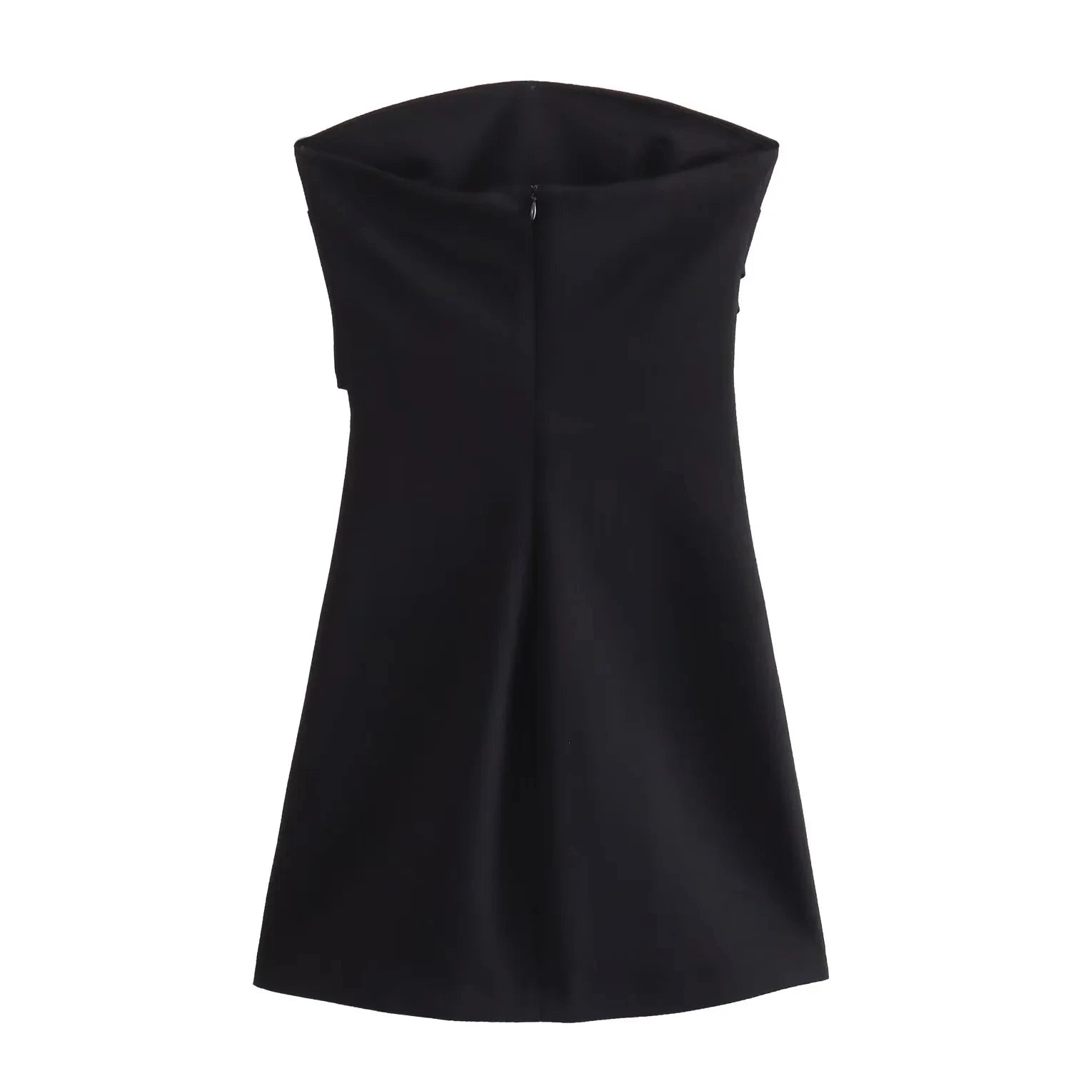 TRAF Dress Women Off Shoulder Corset Short Dresses Ruched Backless Blue Black White Dress Woman Sexy Bodycon Party Dresses - Smarsty