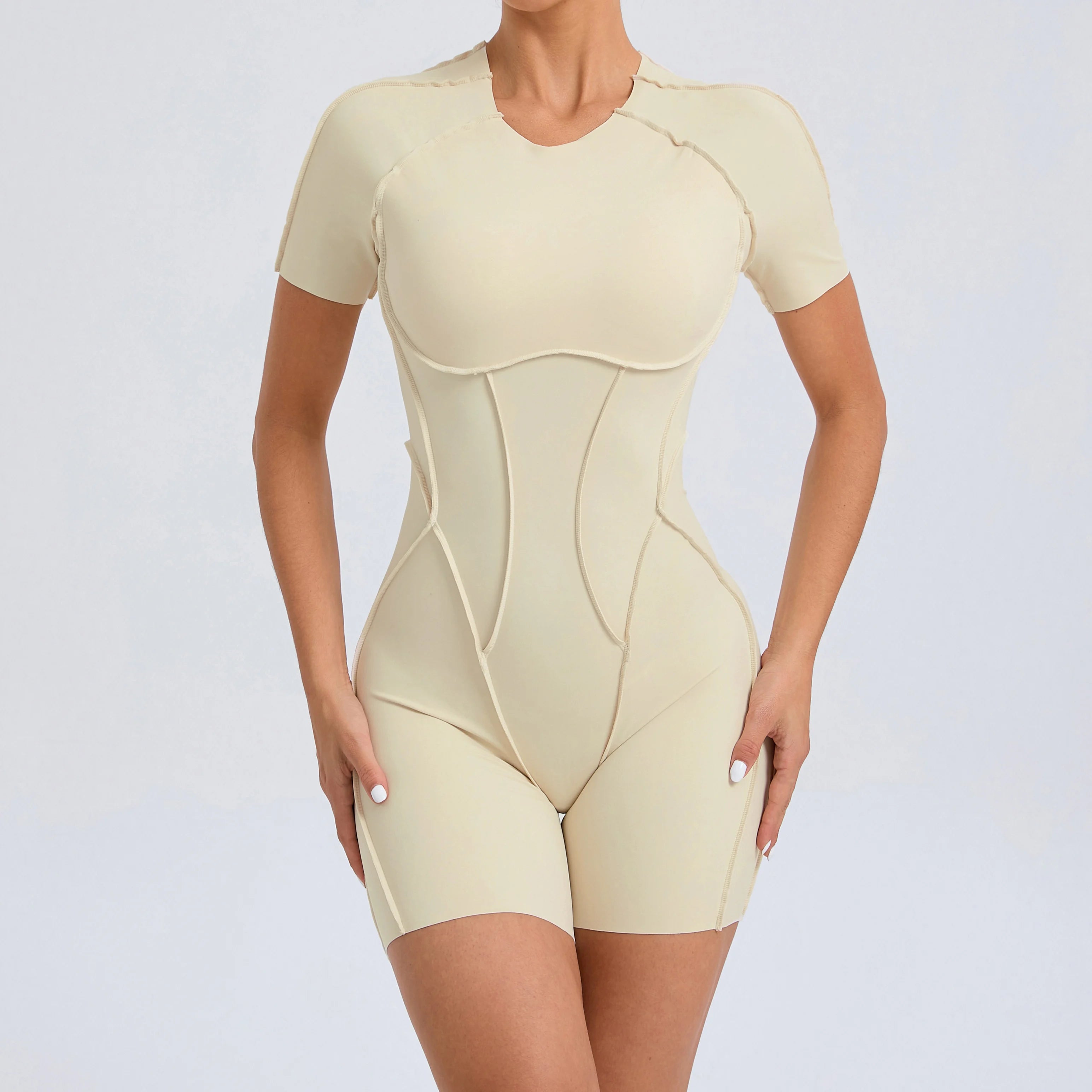 Short Jumpsuit Gym Clothes For Women Sportswear Fitness Overalls Backless Scrunch Booty Yoga Suit Sports Set Outfit - Smarsty