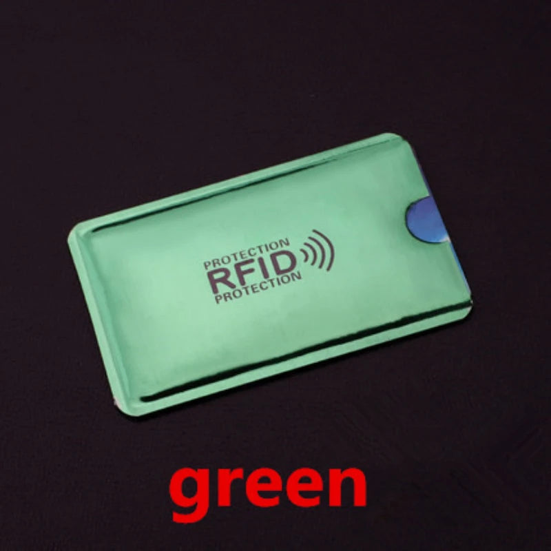 10pcs Anti Rfid Credit Card Holder Blocking Reader Lock Blocker Bank Cards Protector Shielding Bag Colorful Anti-theft Card Case