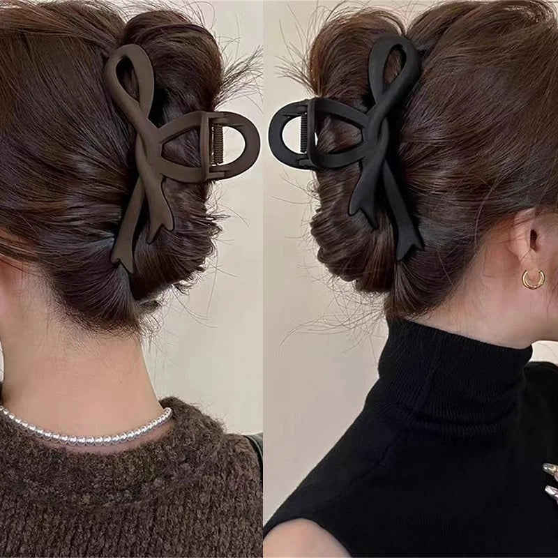 13cm Matte Ribbon Bow Hair Clips Strong Hold Vintage - Smarsty