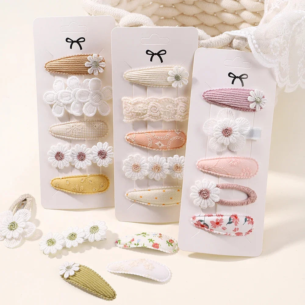 5Pcs Floral Hair Clips Set for Girls - Smarsty