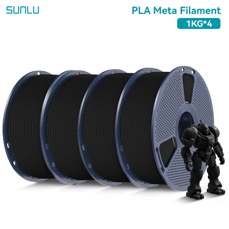 SUNLU PLA Meta 3D Printer Filament 4KG 1KG/Roll 175MM Tolerances +/-0.02MM Filament Fast Shipping 2-7 Days
