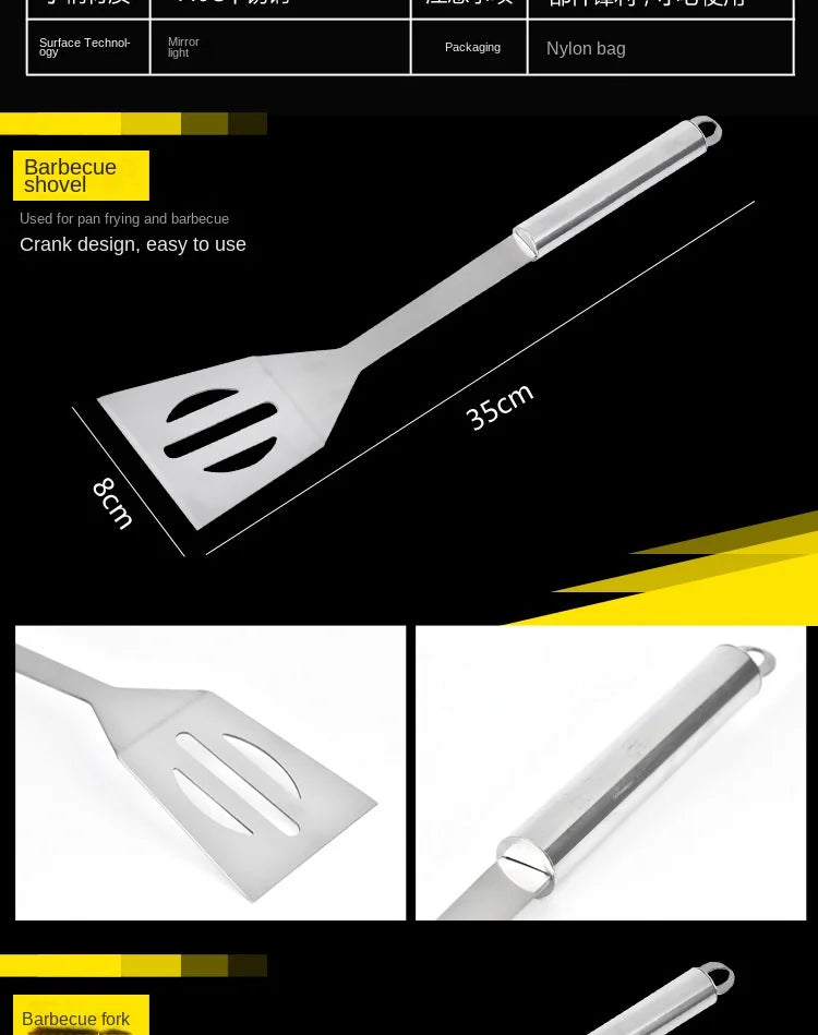Stainless Steel BBQ Tool Set With Portable Storage Bag - Smarsty