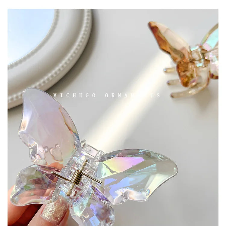 Cute Transparent Butterfly Hair Claw Clips Non Slip - Smarsty