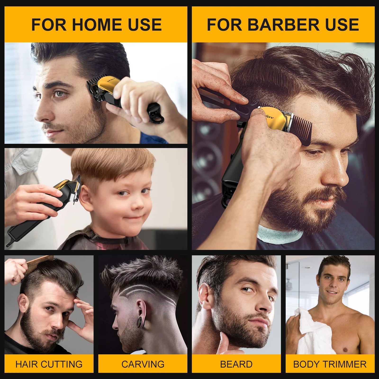 Sejoy Electric Hair Trimmer Cordless Professional Rechargeable Shaver Hair Cutting Machine for Men Hair Clipper Barber Shop