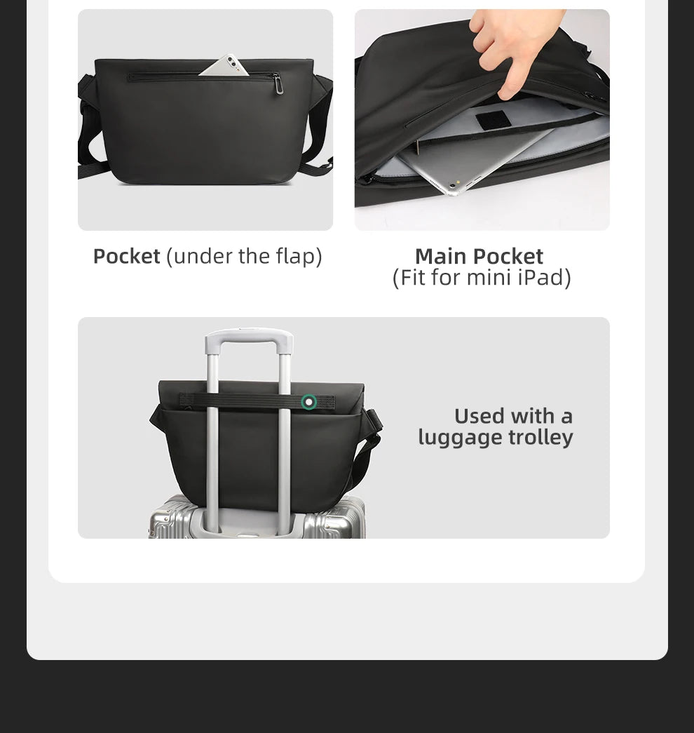 Water Resistant Messenger Bag For Men With Ipad Pocket - Smarsty