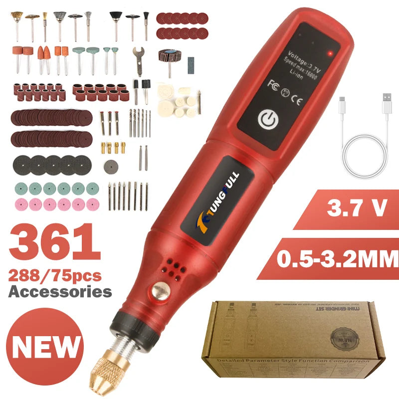 USB Rechargeable Cordless Engraving Pen Wireless Electric Drill Rotary Tool for Jewelry Glass - Portable Handheld Engraver - Smarsty