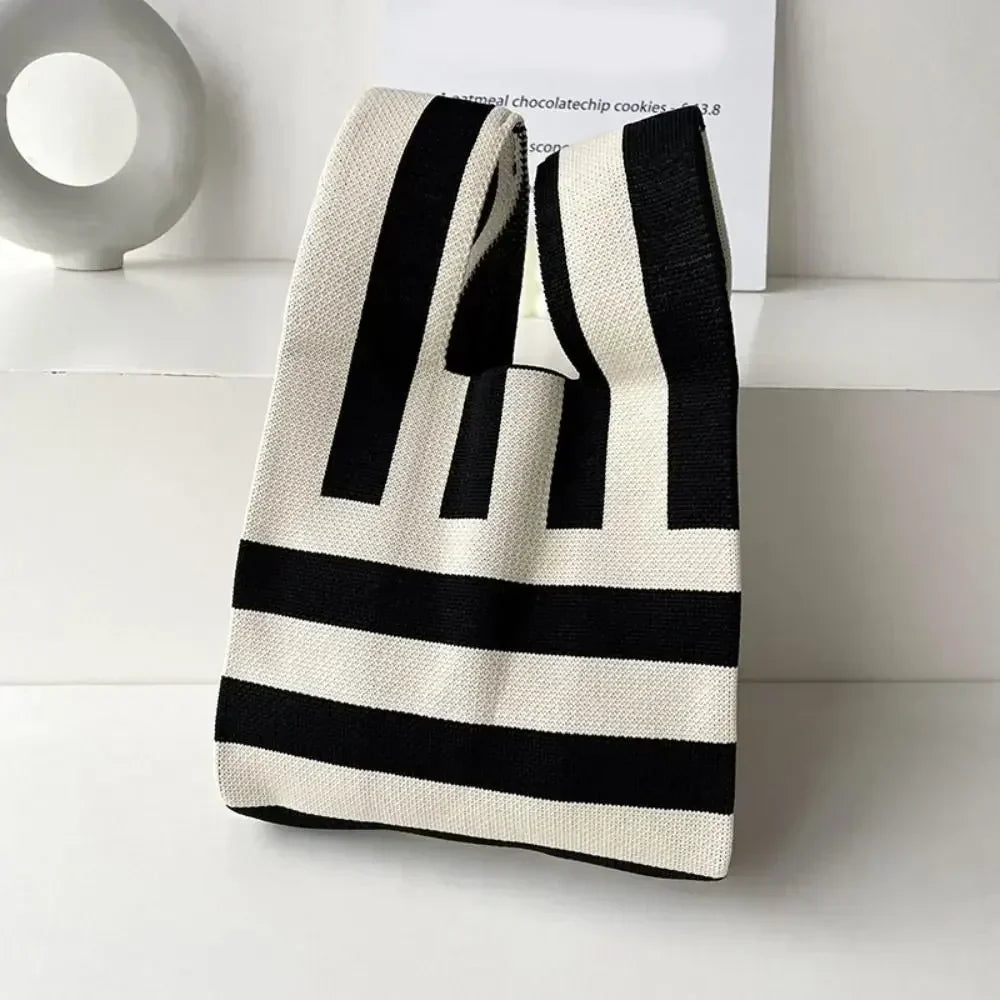 Cat Knit Handbag High Capacity Knot Wrist Bag For Women - Smarsty