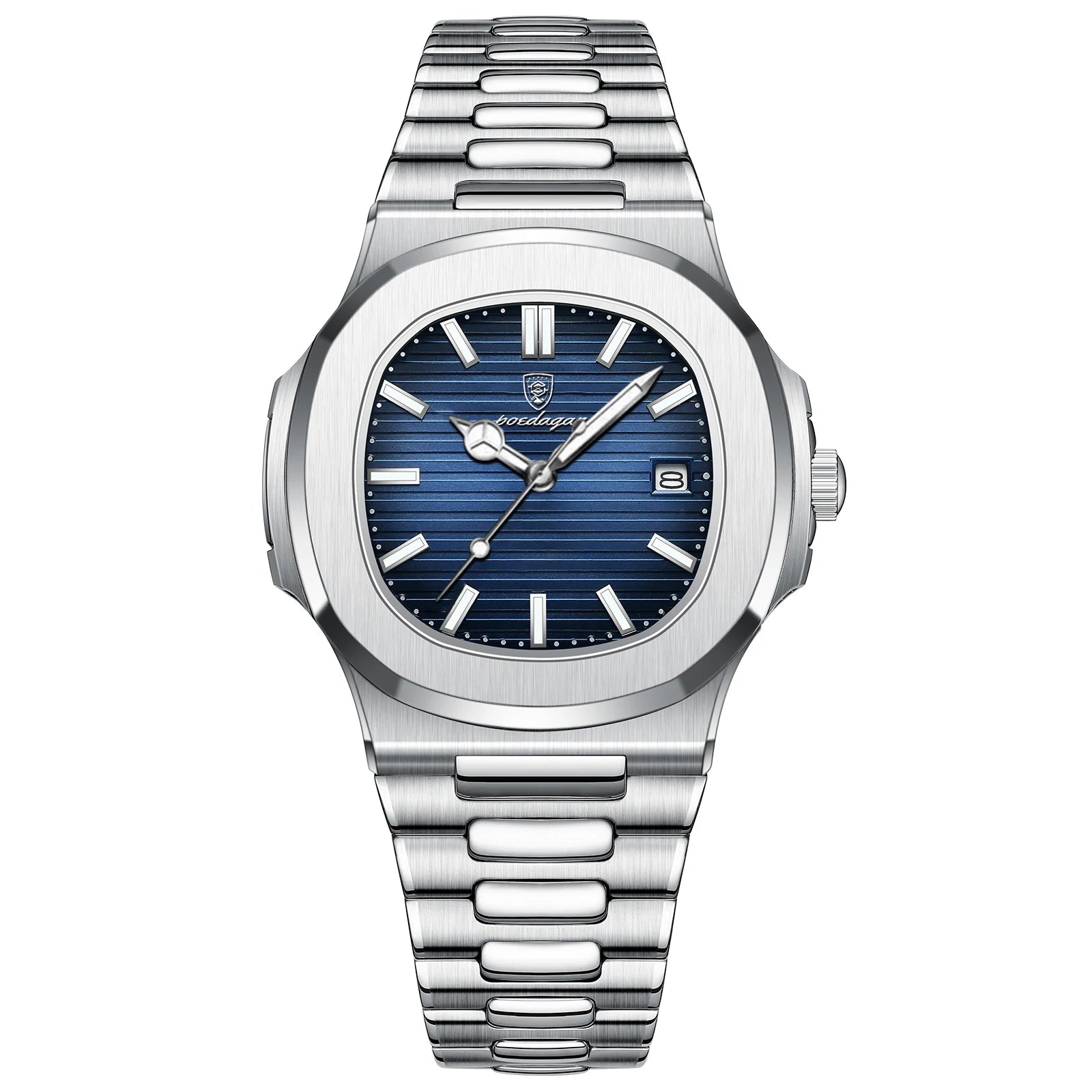 Luxury Waterproof Square Men Wristwatch with Luminous Date - Smarsty