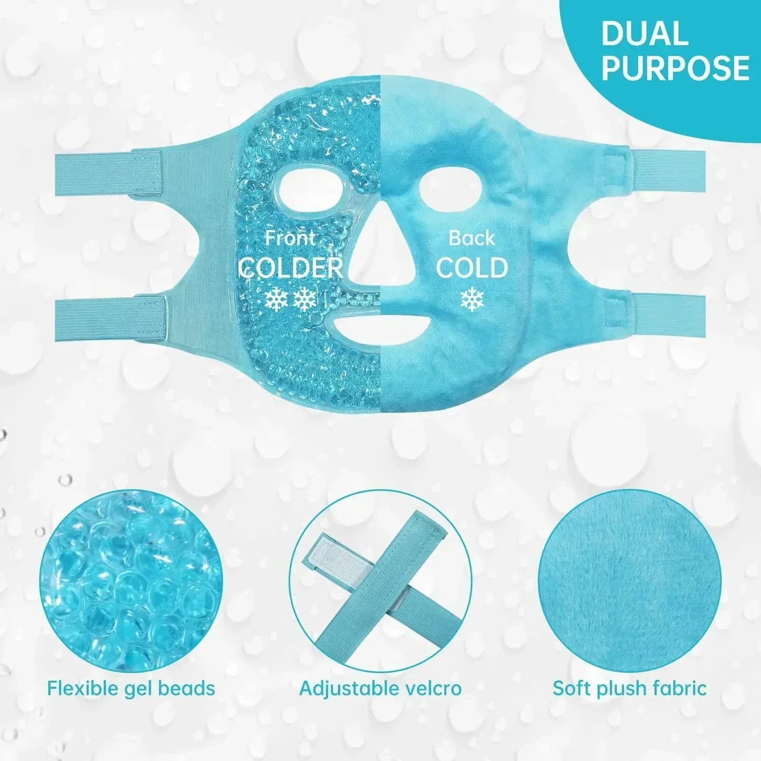 Full Face Gel Beads Eye Mask for Puffiness Relief - Smarsty