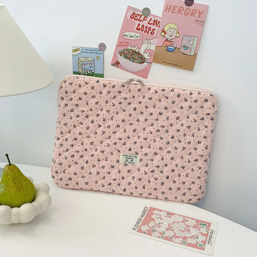 Flower Pattern Laptop Sleeve Case Bags Portable Computer Cover Bag Tablet Pouch for Macbook Air Pro 11 13 14 15 Inch Cover