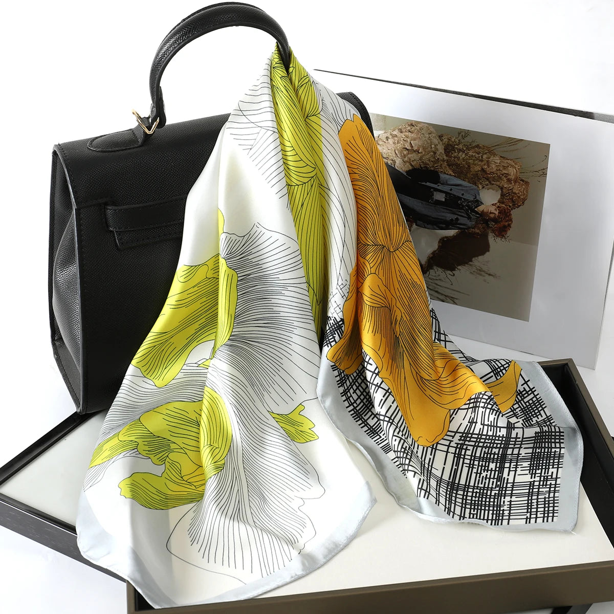Luxury Silk Satin Scarf for Women with Sun Protection - Smarsty