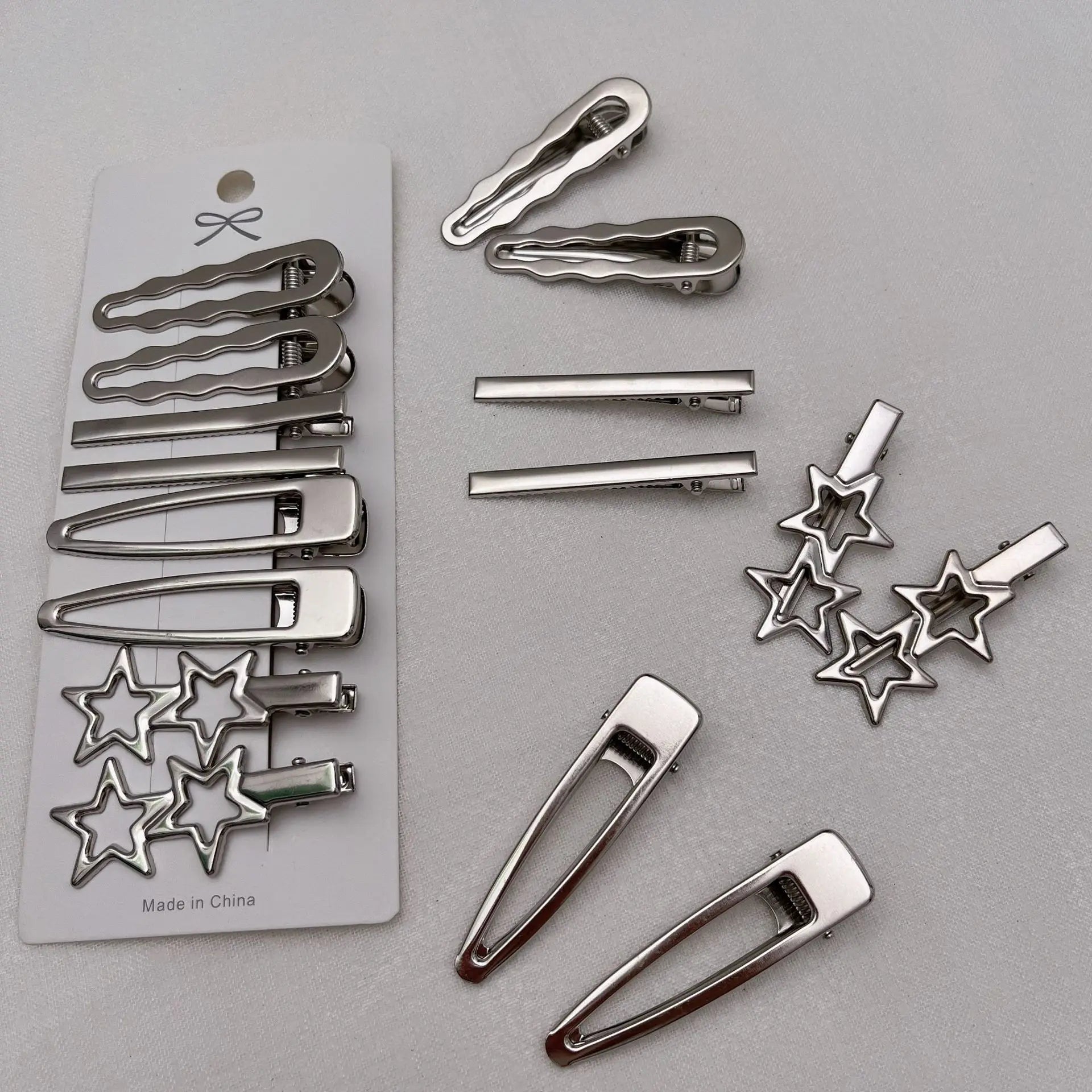 Silver Metal Duckbill Hair Clips for Stylish Women - Smarsty