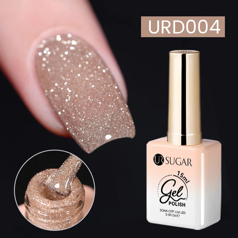 UR Sugar 15ml Silver Reflective Gel Polish for Sparkling Nails - Smarsty