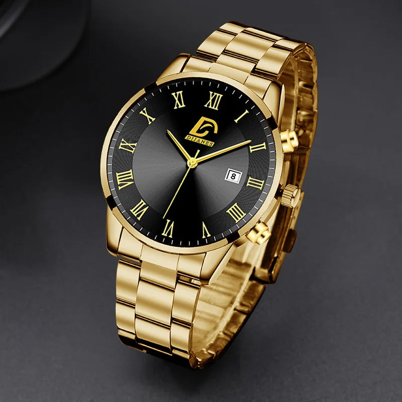 Luxury Minimalist Gold Quartz Watch for Men - Smarsty