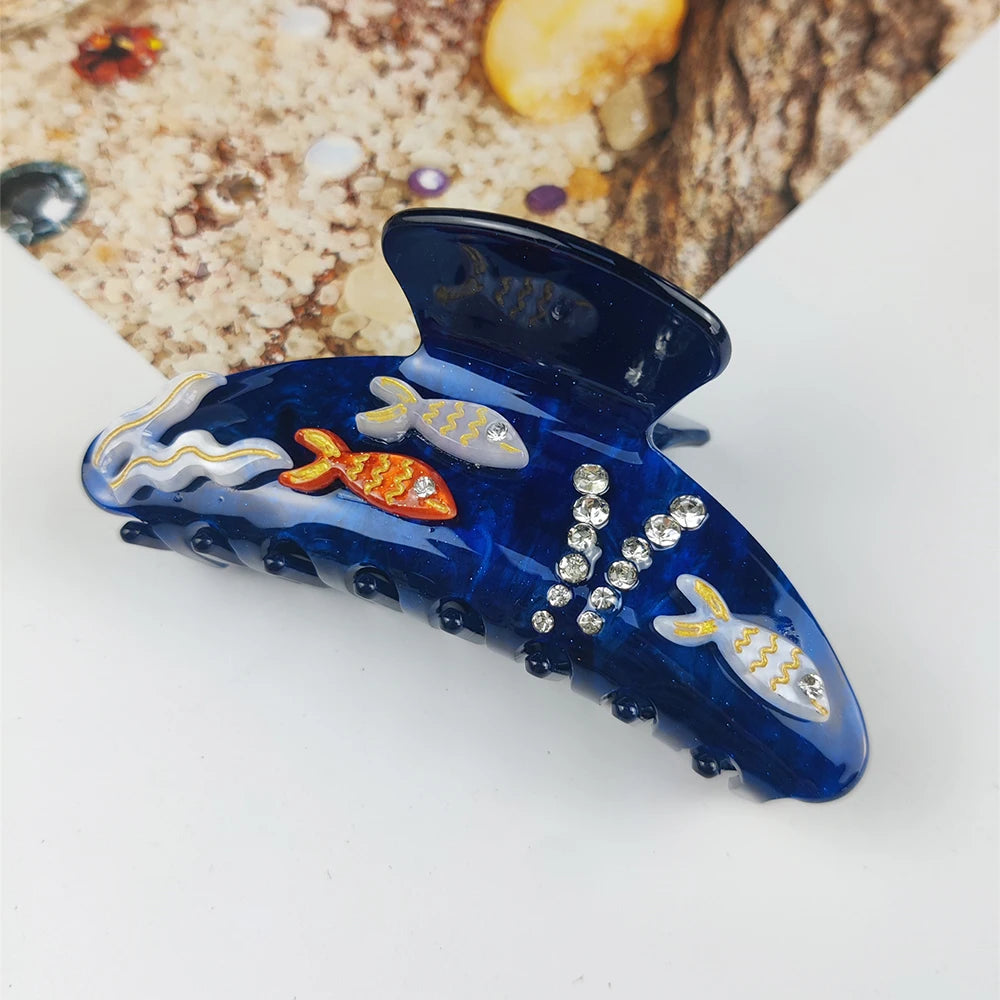 Handmade Large Sea Hair Claw Clips Acetate Beach Starfish - Smarsty