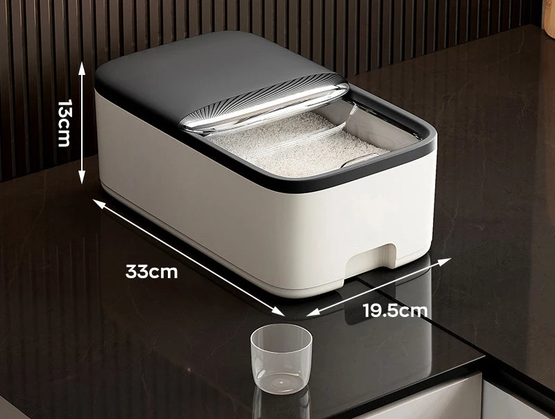 10KG Rice Storage Box Home with Lid Insect Proof Moisture Proof Rice Box Grain Sealed Jar Kitchen Container Storing Dry Grain by Smarsty