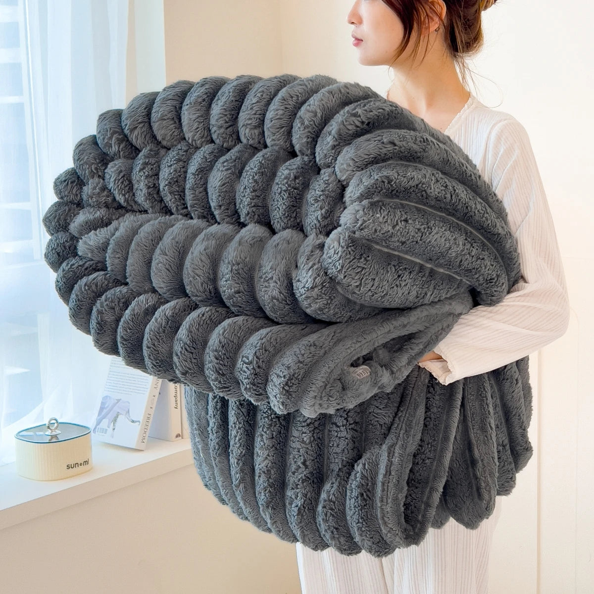 Thickened Striped Multifunctional Blanket for Comfort - Smarsty