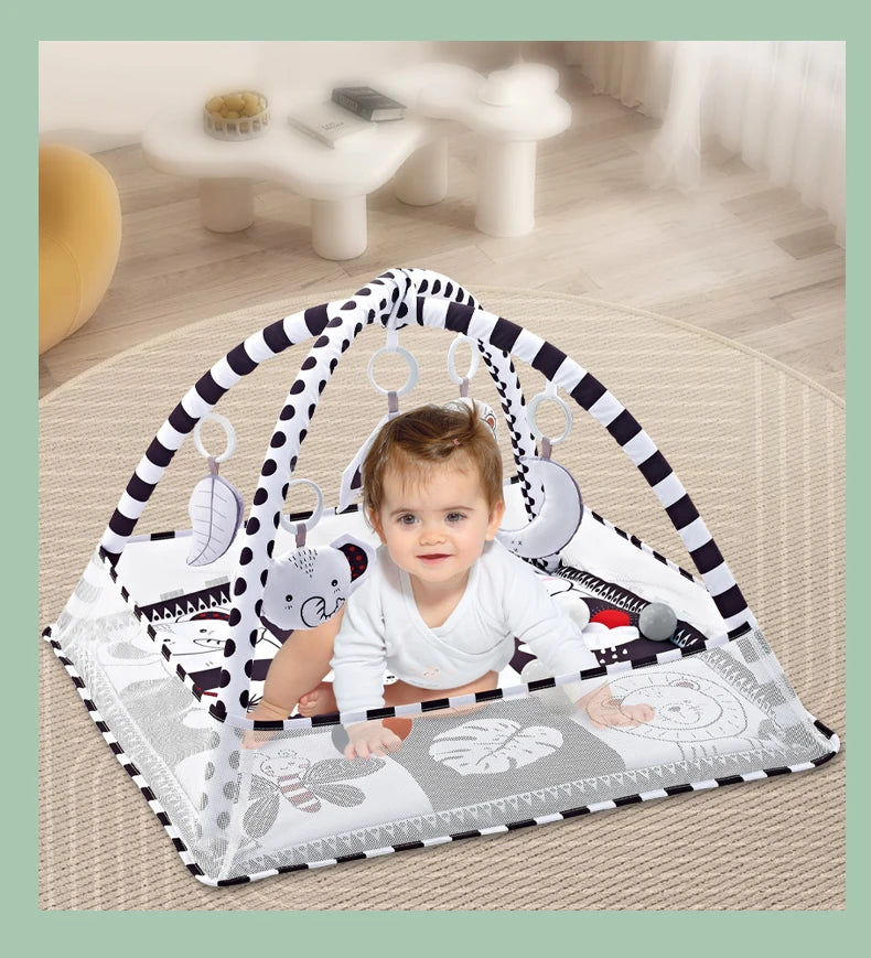 Baby Play Gym Mat With Rack For Tummy Time Crawling - Smarsty