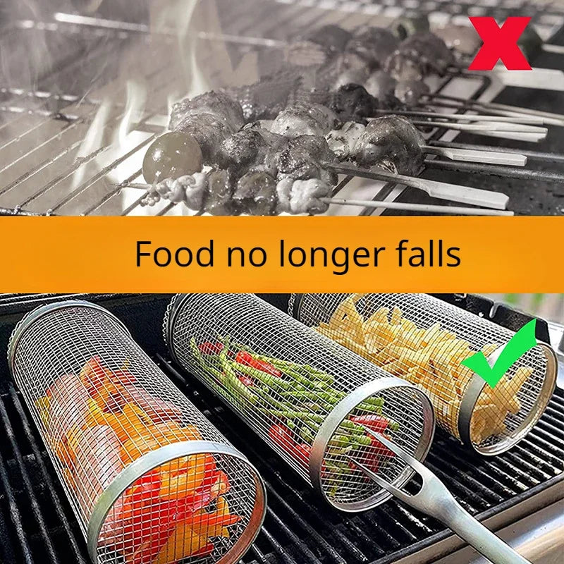 Stainless Steel Grill Basket for Easy Outdoor Barbecues - Smarsty