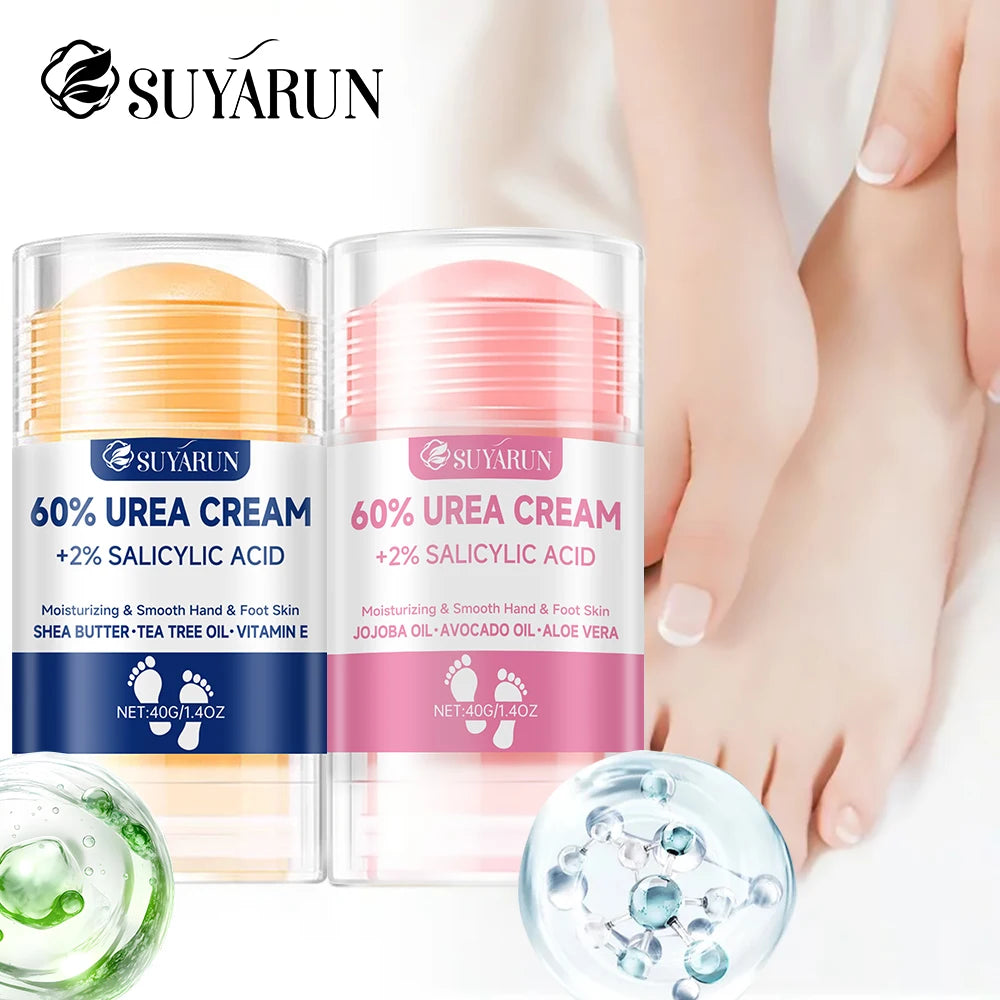 SUYARUN 60% Urea Foot Cream Stick - Moisturizing & Exfoliating, Cracked Heel Repair, Deep Hydration for Dry Feet, Long protect. - Smarsty