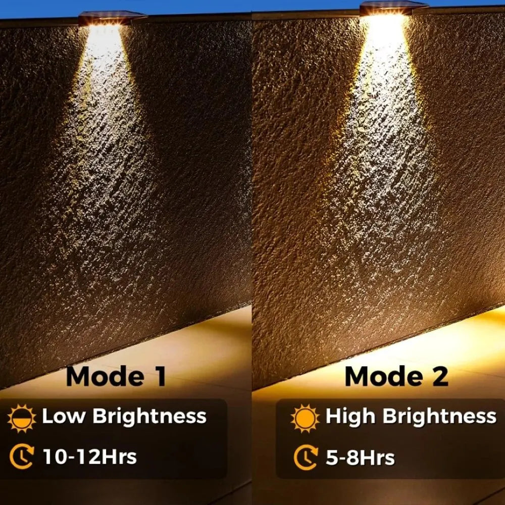 2 Pack Solar Wall Lights Waterproof LED Outdoor Lighting - Smarsty