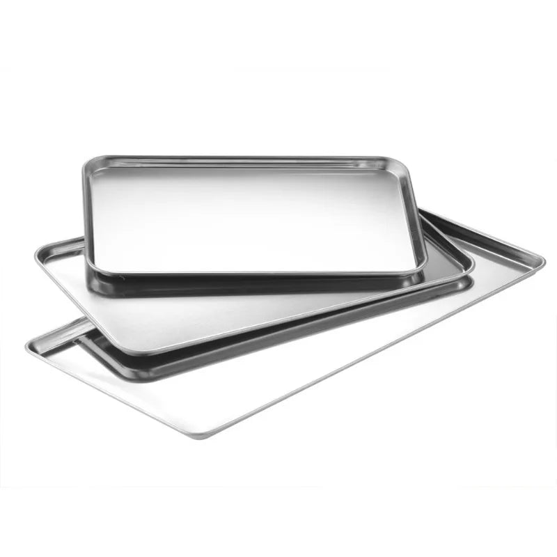 Rectangle Steamed Sausage Noodles Storage Trays Stainless Steel Fruit Dish Restaurant Hotel Kitchen Pastry Food Baking Plates by Smarsty