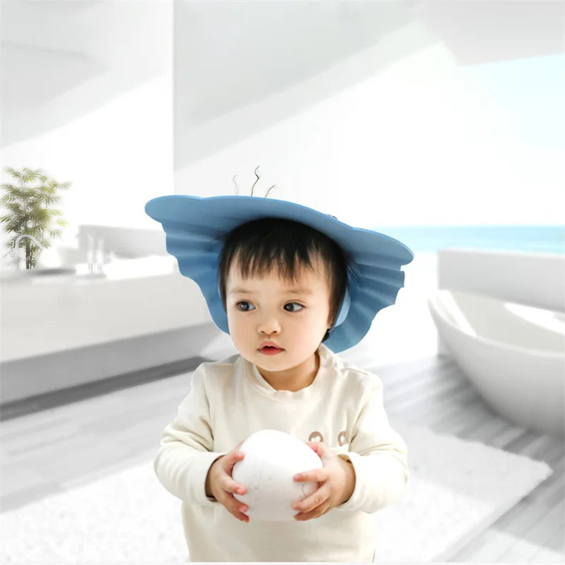 Baby Shower Soft Cap Adjustable Hair Wash Hat for Kids Ear Protection Safe Children Shampoo Bathing Shower Protect Head Cover - Smarsty