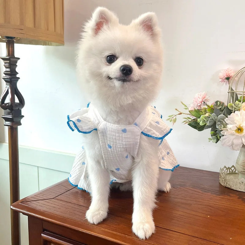 Summer Dog Cooling Dress with Cute Heart Print - Smarsty